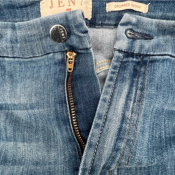 JEN7 By 7 For All Mankind Cropped Skinny Raw Hem Jeans Size 10 Women's - Picture 7 of 7
